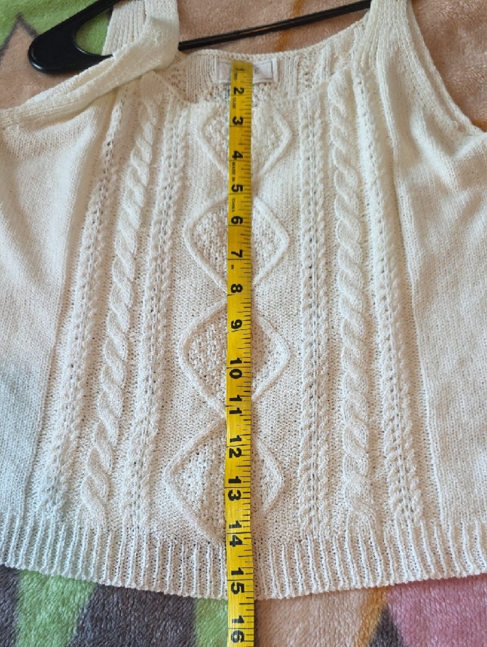Sage Cream Cable-Knit Sleeveless Tank - Picture 5 of 6